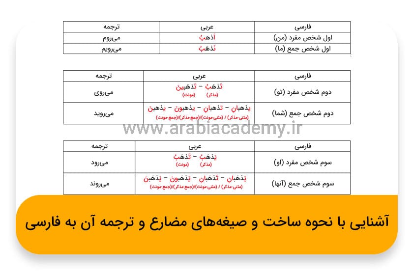 فعل مضارع در عربی چیست؟ آموزش کامل با مثال و تمرین